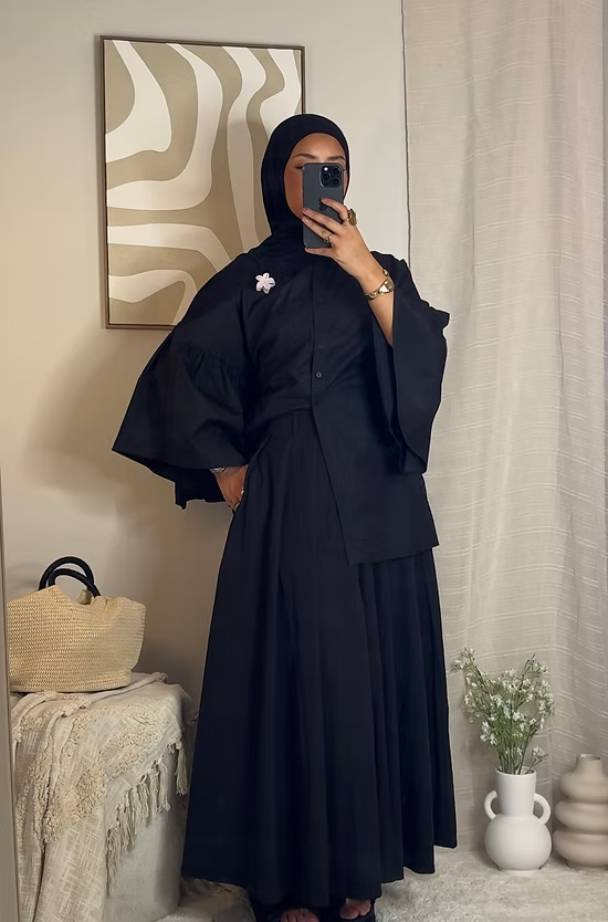 Jupe à pinces - noir -