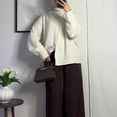 Cardigan asymétrique - 2 coloris -