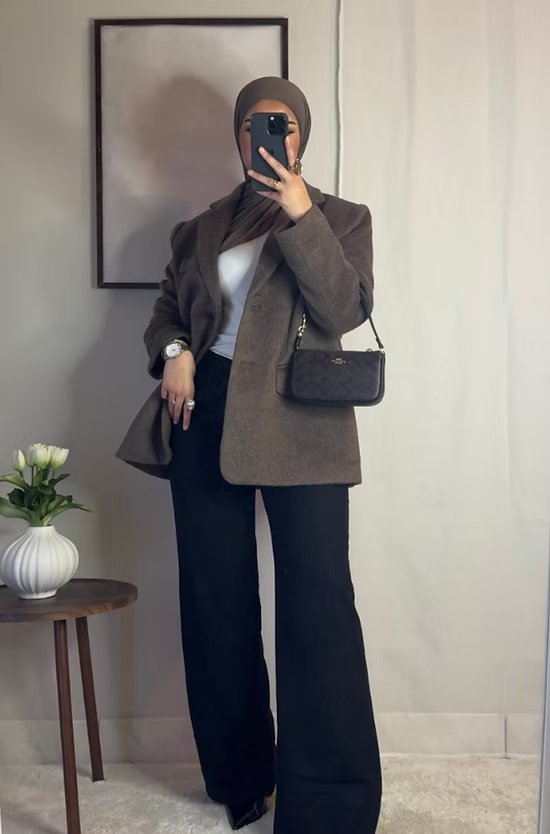 Pantalon en laine - noir -