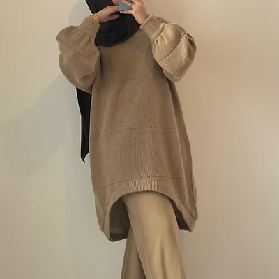 Pantalon en maille - camel -