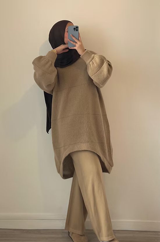 Pantalon en maille - camel -