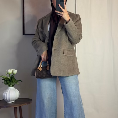 Blazer fourrure - taupe -