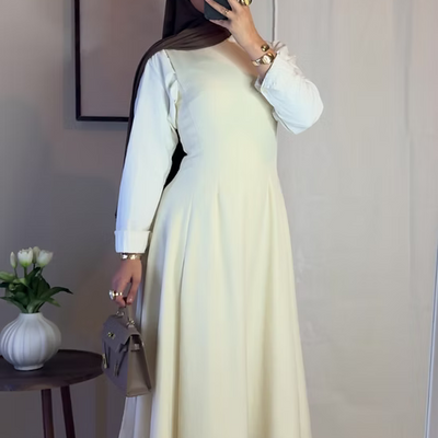 Robe classique sans manches - écru -