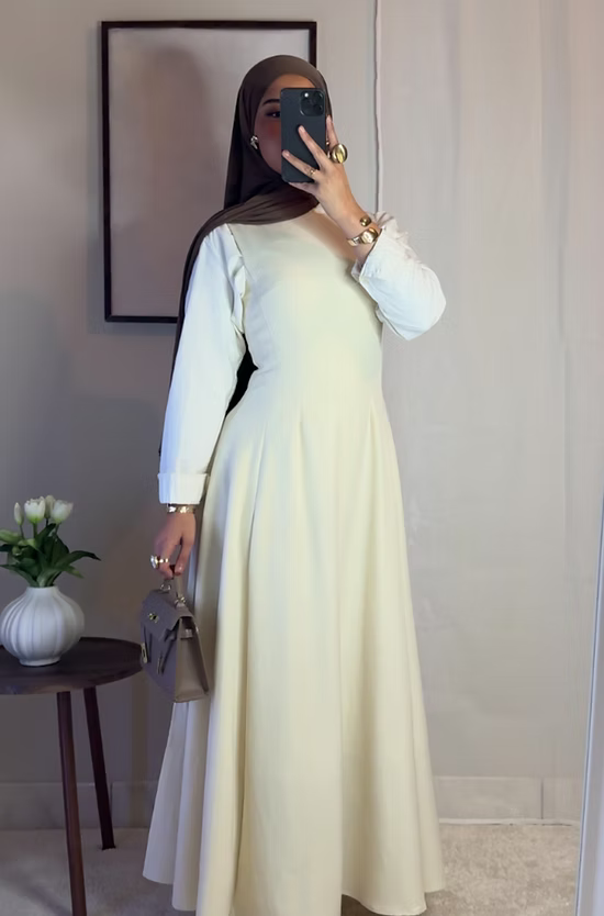 Robe classique sans manches - écru -