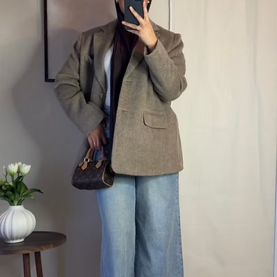 Blazer fourrure - taupe -