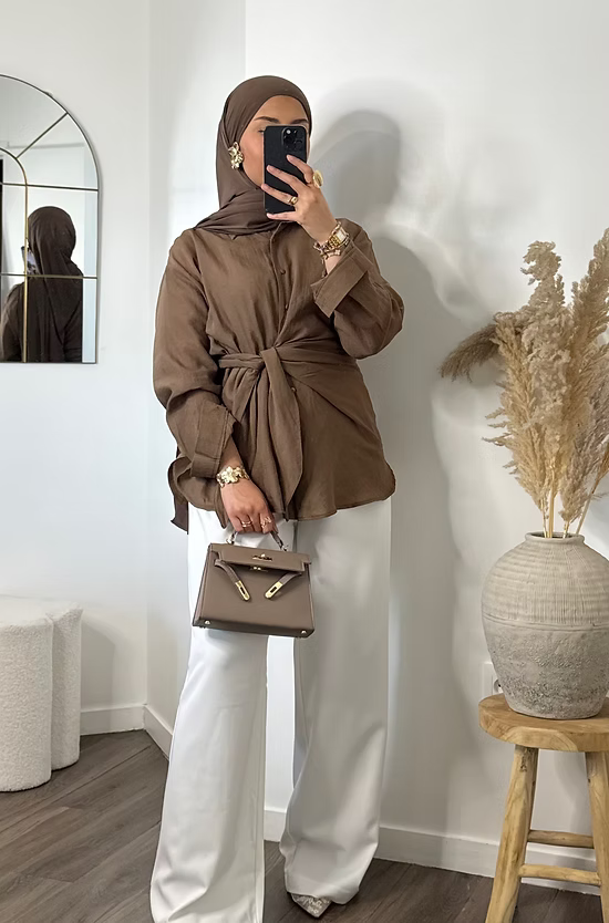 Pantalon tailleur long - blanc -