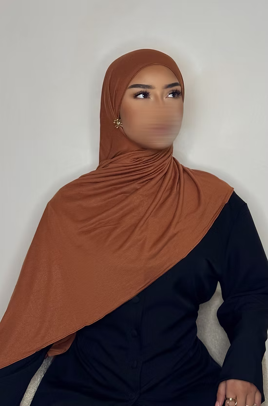 Hijab Jersey coton - rouille -