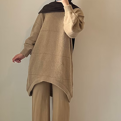 Pantalon en maille - camel -