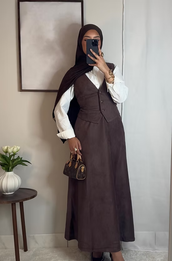 Set jupe tailleur - marron -