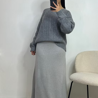 Pull col V - gris -