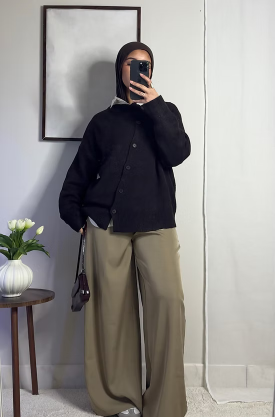 Pantalon fluide palazzo - camel