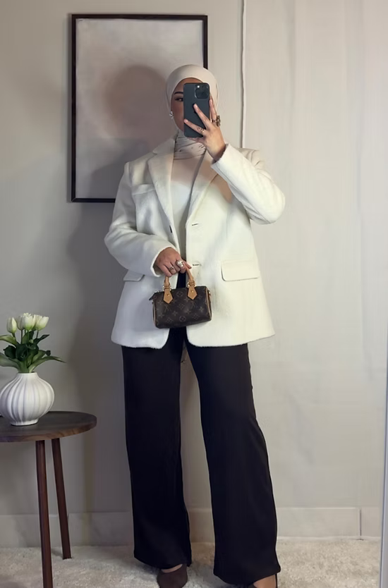 Blazer fourrure - écru -