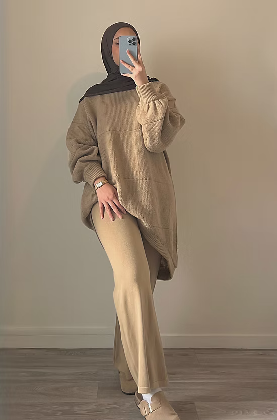 Pantalon en maille - camel -