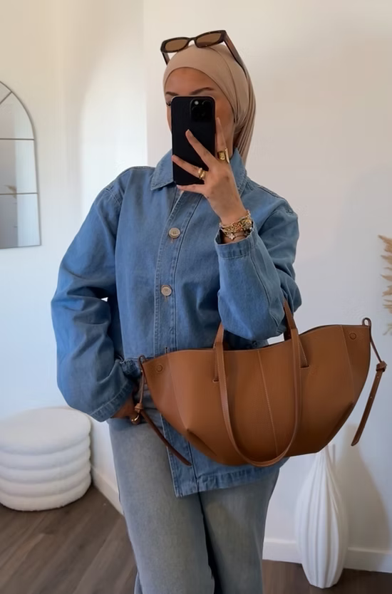 Veste en jean - bleu clair -