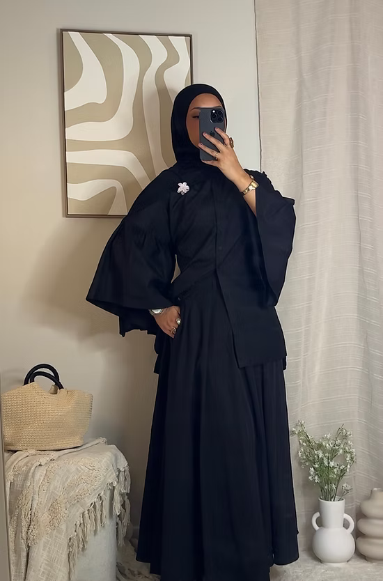 Jupe à pinces - noir -