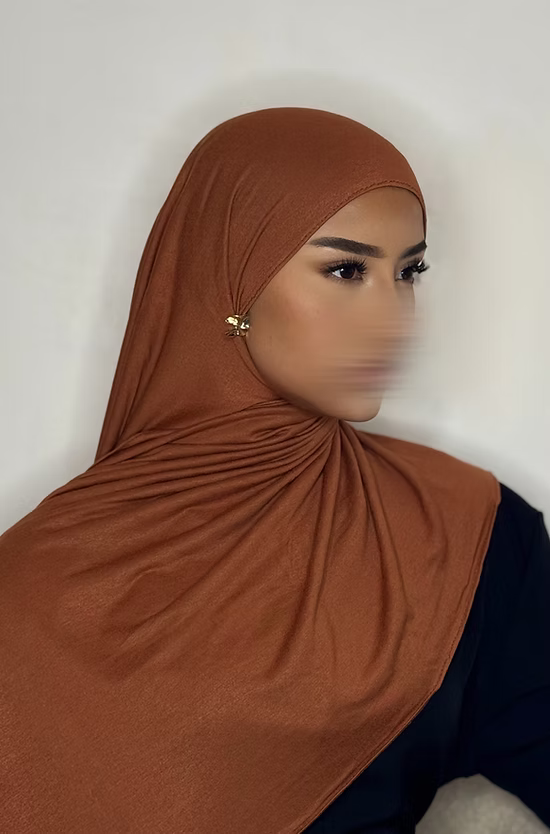 Hijab Jersey coton - rouille -