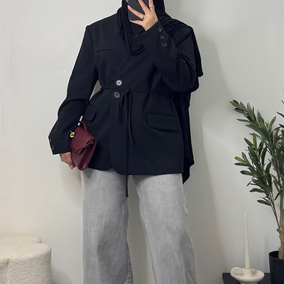 Blazer avec ficelle - noir -