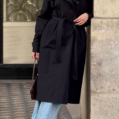 Trench-coat col bâteau - noir -