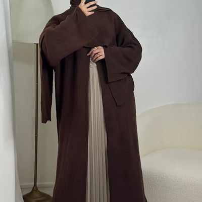 Cape longue en maille - choco -