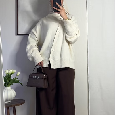 Cardigan asymétrique - 2 coloris -