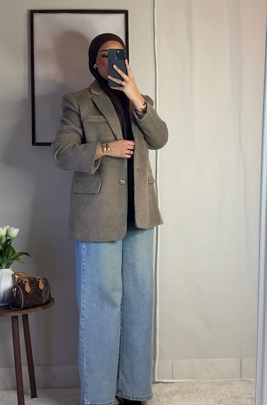 Blazer fourrure - taupe -