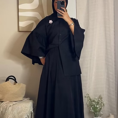 Jupe à pinces - noir -