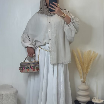 Jupe 100% coton - blanc -