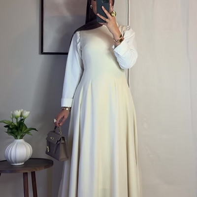 Robe classique sans manches - écru -