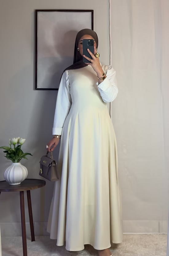 Robe classique sans manches - écru -