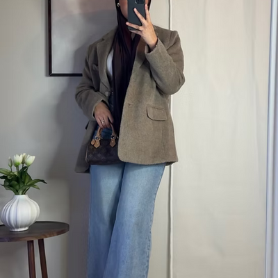 Blazer fourrure - taupe -