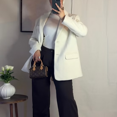 Pantalon en laine - café -