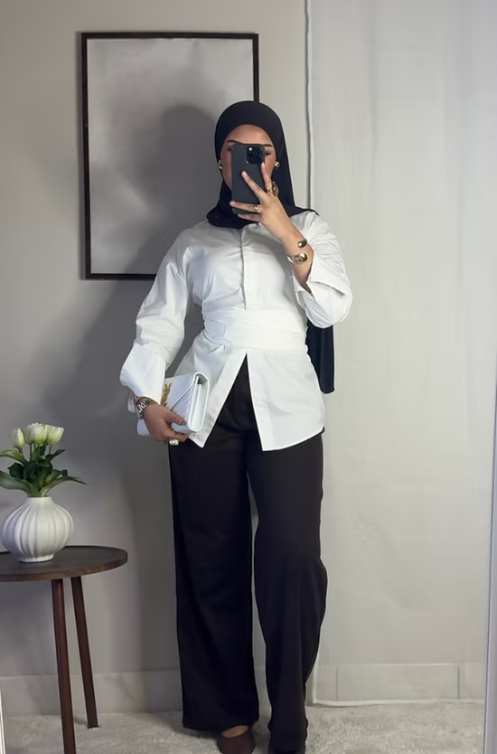 Pantalon en laine - café -