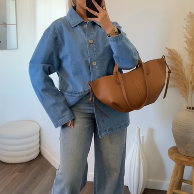 Veste en jean - bleu clair -