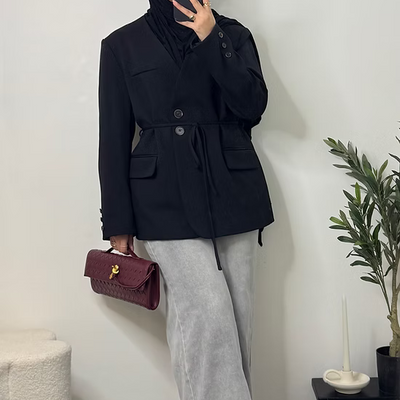 Blazer avec ficelle - noir -