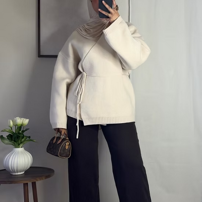 Pantalon en laine - café -