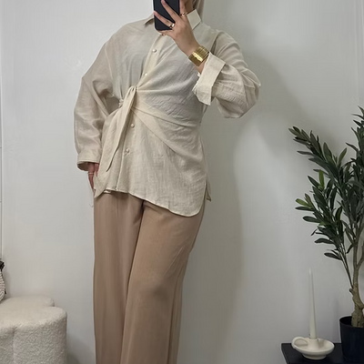 Chemise en lin à nouer - écru -