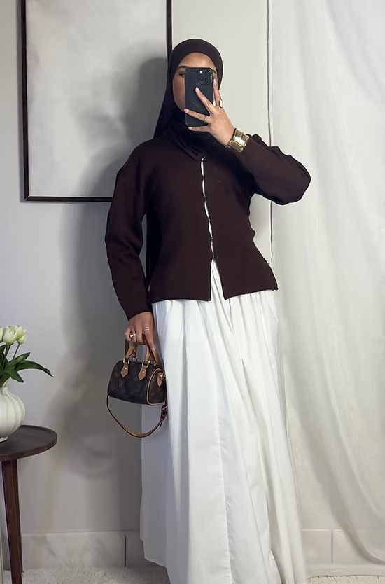 Cardigan cintré - café