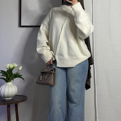 Cardigan asymétrique - 2 coloris -