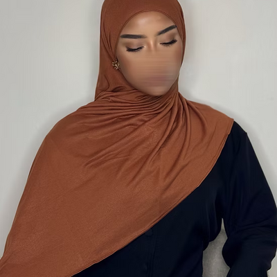 Hijab Jersey coton - rouille -