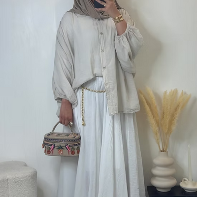 Jupe 100% coton - blanc -