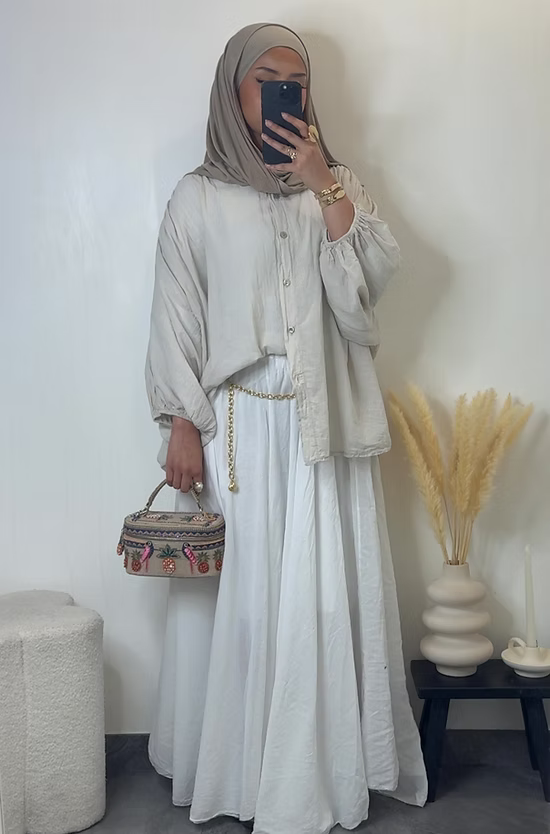 Jupe 100% coton - blanc -