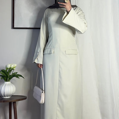 Robe longue structurée - écru -