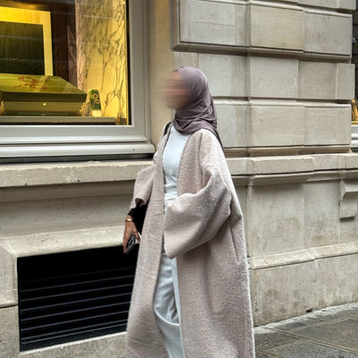 Manteau-kimono long - taupe -