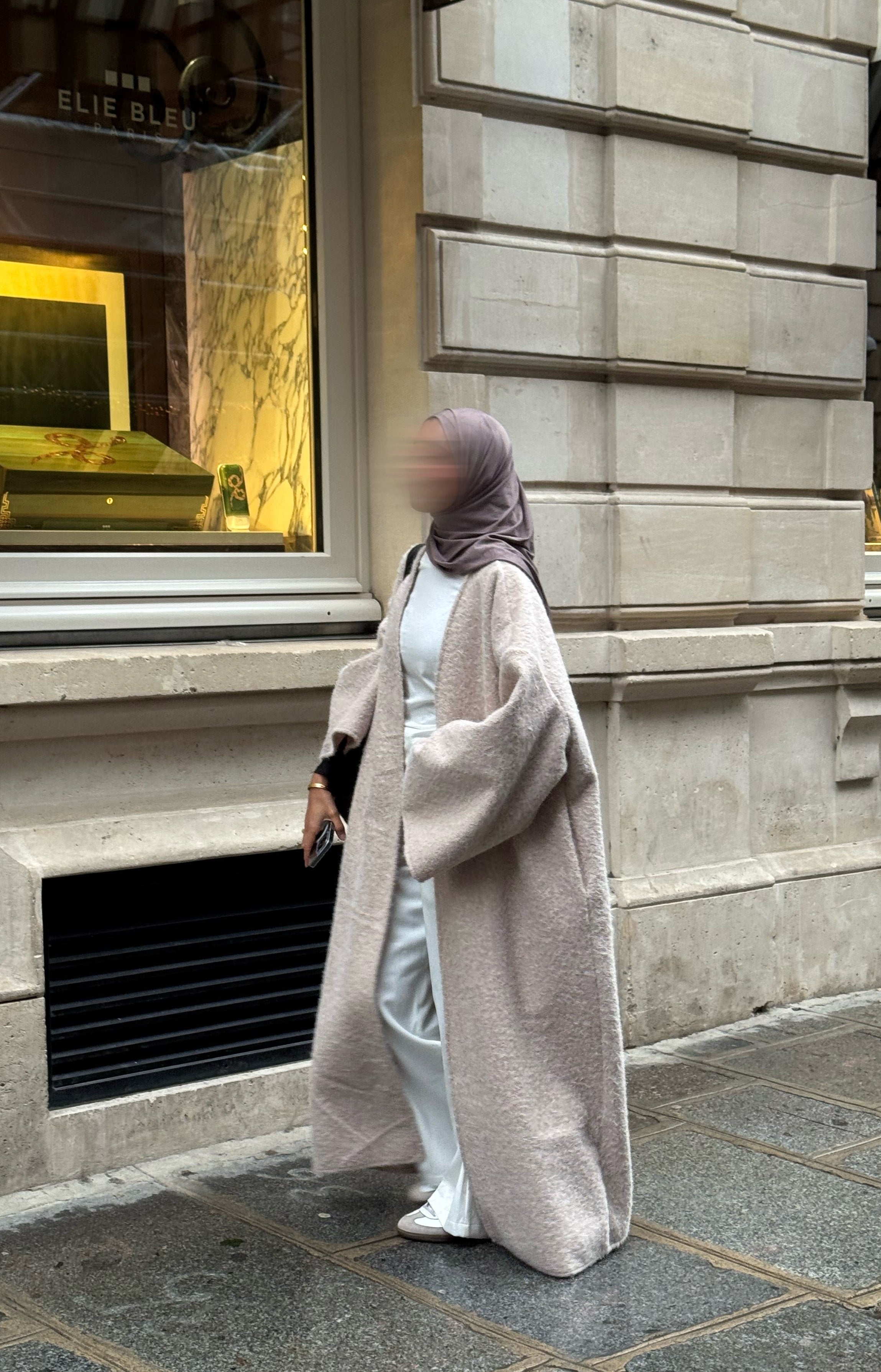 Manteau-kimono long - taupe -