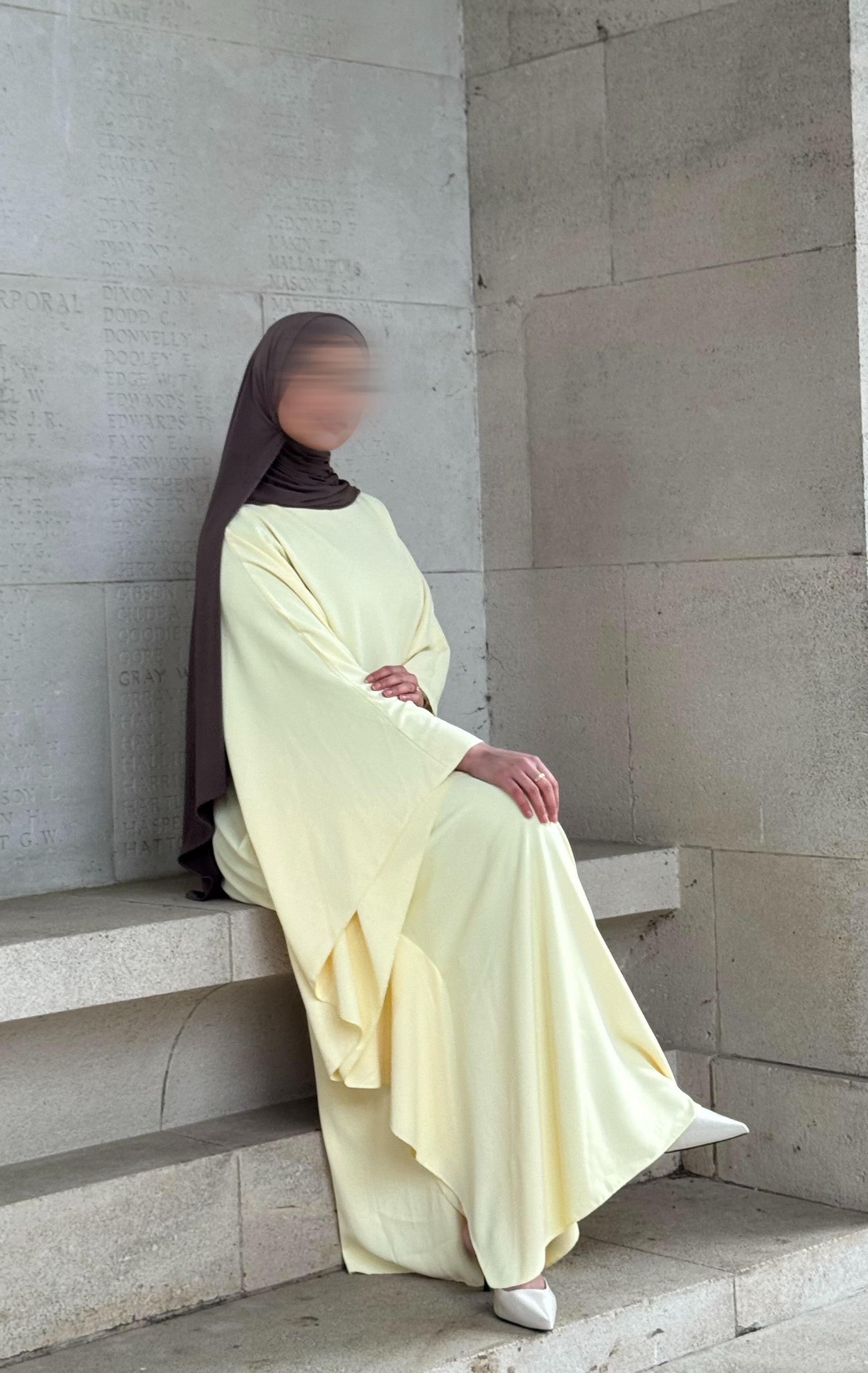 Abaya Ameera - jaune beurre -