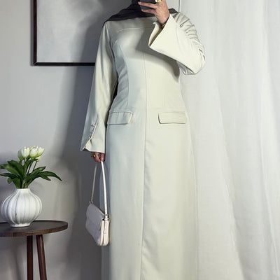 Robe longue structurée - écru -