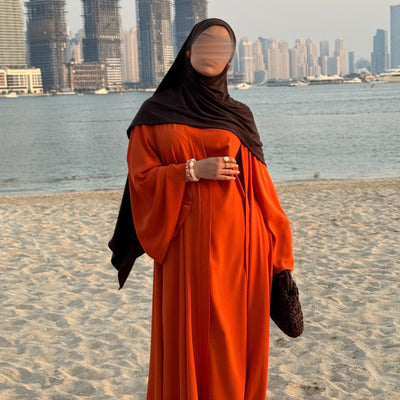 Abaya Nihel 4 pièces - orange - [PRÉCOMMANDE]