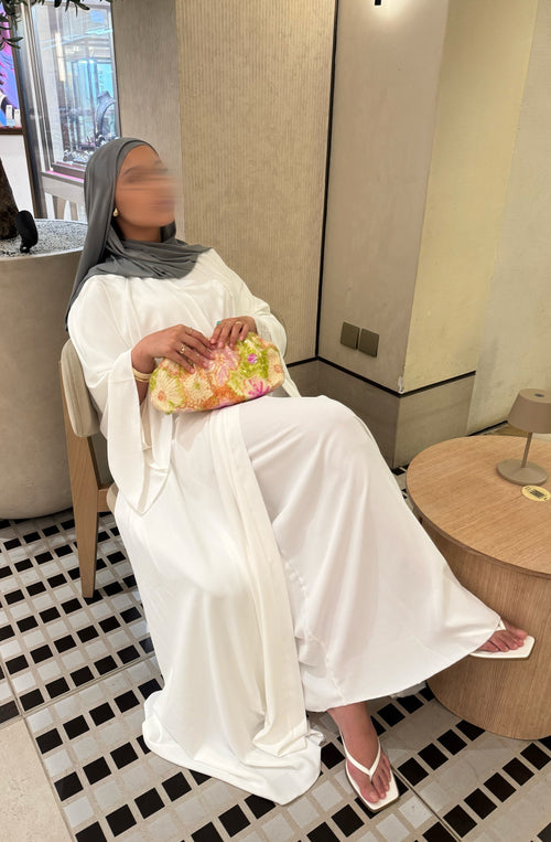Abaya Nihel 4 pièces - blanc pur - [PRÉCOMMANDE]