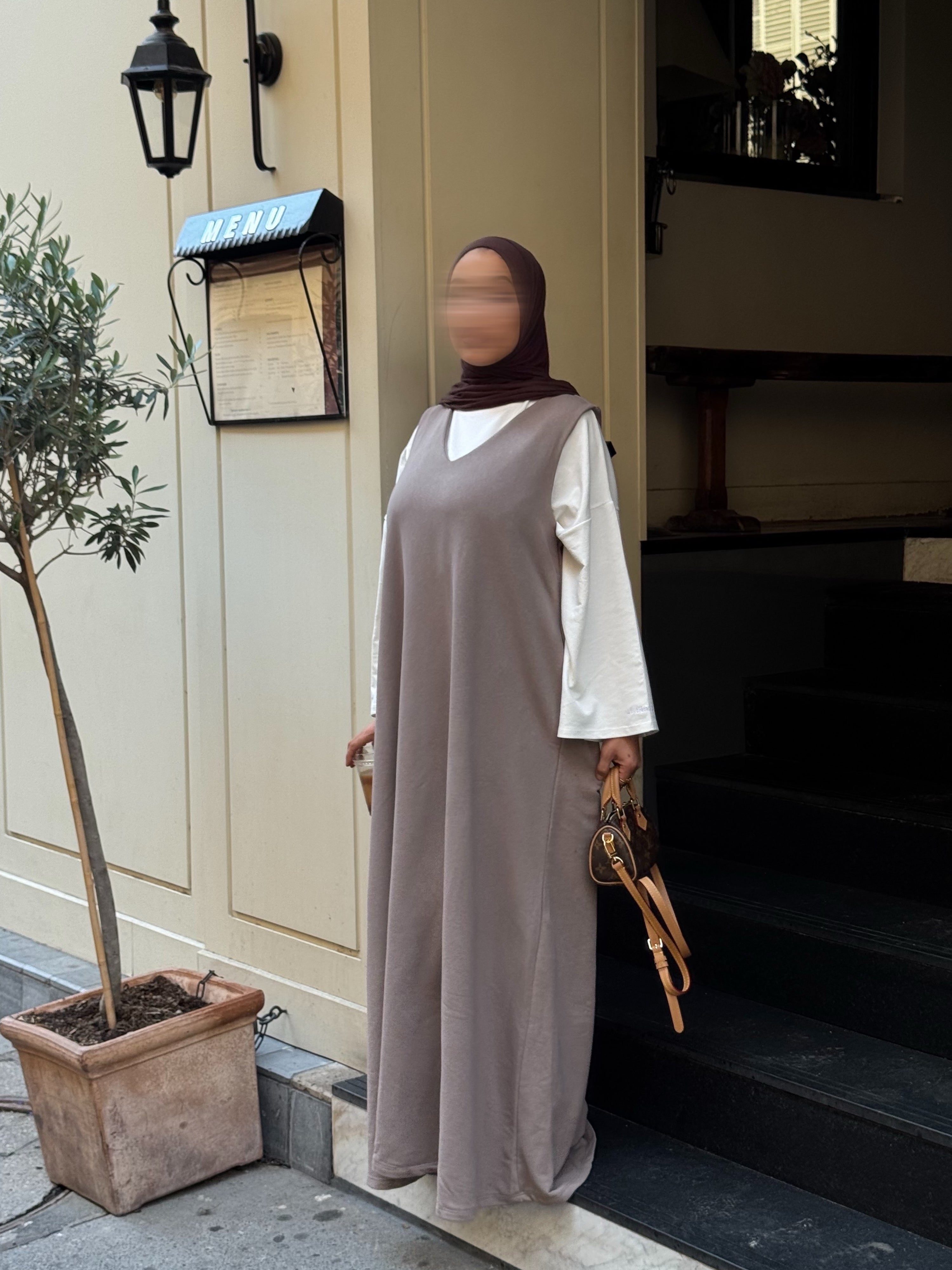 Robe comfy sans manches - taupe -