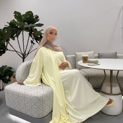 Abaya Nihel 4 pièces - jaune beurre - [PRÉCOMMANDE]